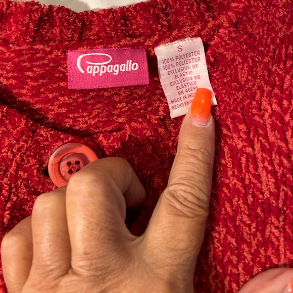 ❗️SOLD❗️Papagallo Crewneck Button Down Chenille Cardigan - Picture 4 of 6